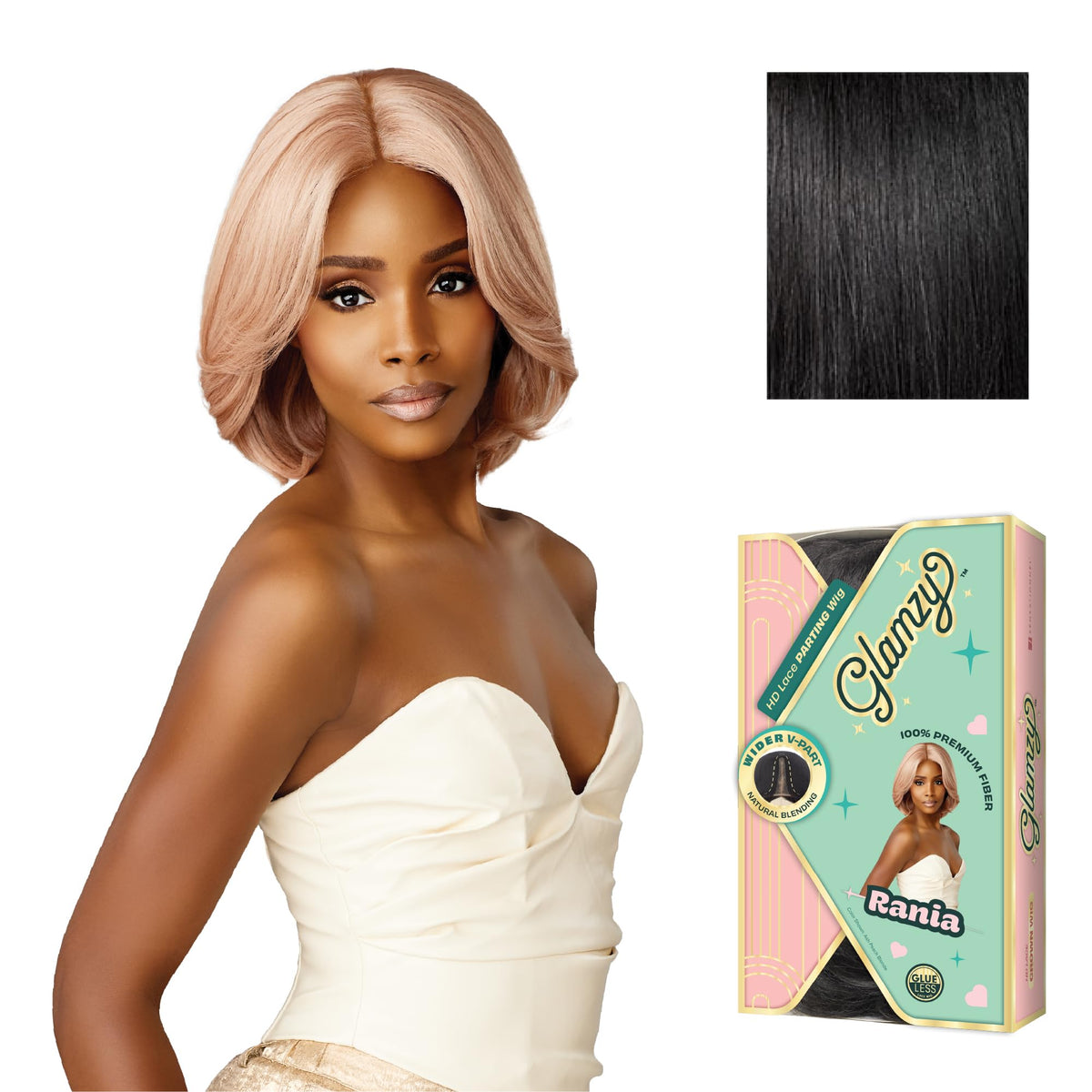 Sensationnel Glamzy Lace Part Wig-Rania, 1 JETBLACK