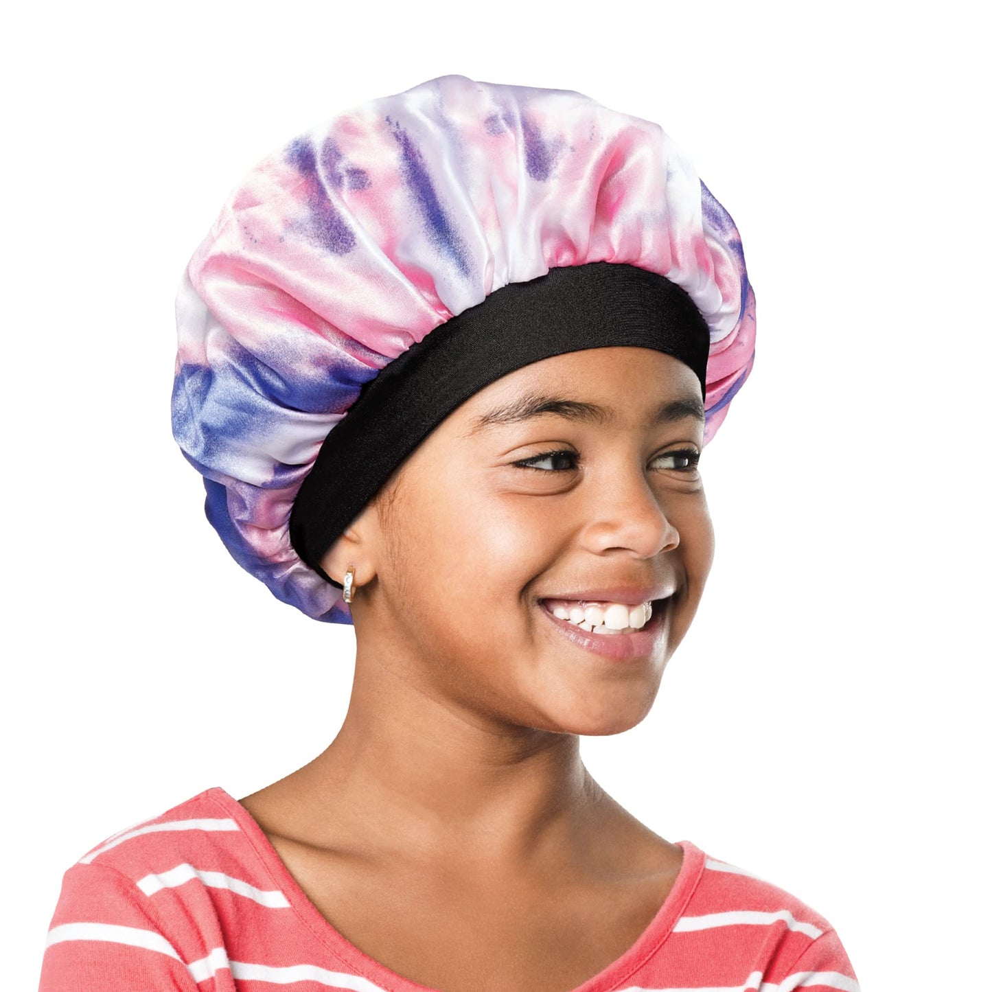 Red by Kiss Kids Satin Bonnet with Wide Band, Sleep Cap for Kids (Pink/Purple) Beauty and Personal Care Red by Kiss