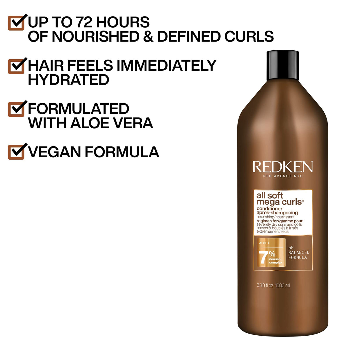 Redken All Soft Mega Curls Conditioner - For Curly Hair, 33.8 Fl Oz