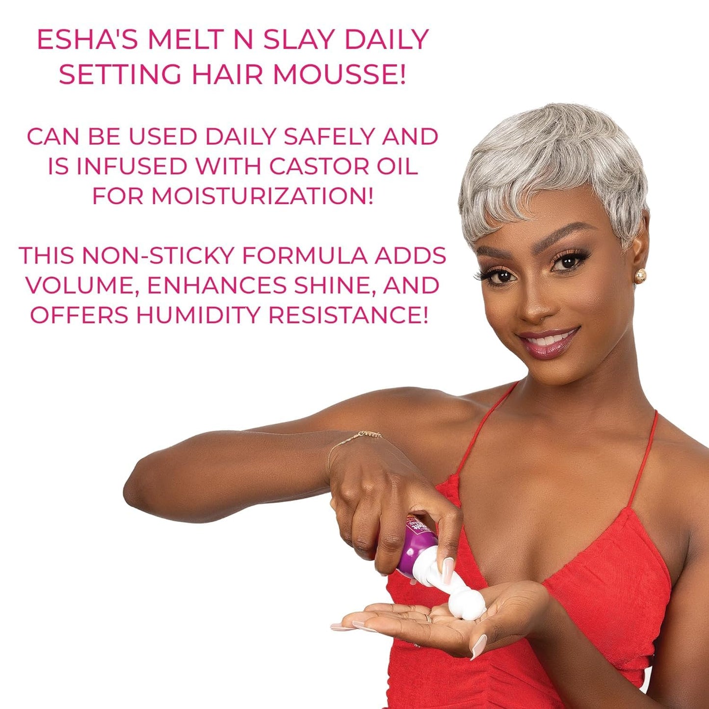 Esha Melt N Slay Daily Setting Hair Mousse (2.7 Fl oz) Beauty & Personal Care Esha