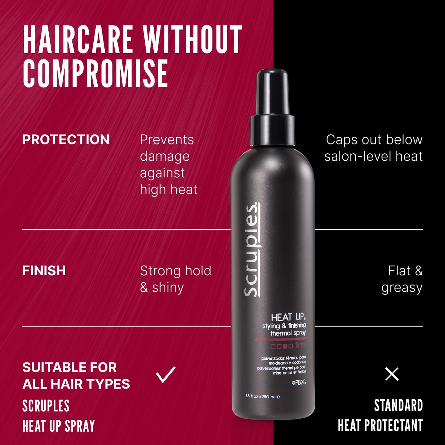 Scruples Heat Up Styling Spray - Hair Heat Protectant with Control, Hold and Texture - Lightweight, Water Soluble Formula (8.5 oz) Beauty & Personal Care Scruples