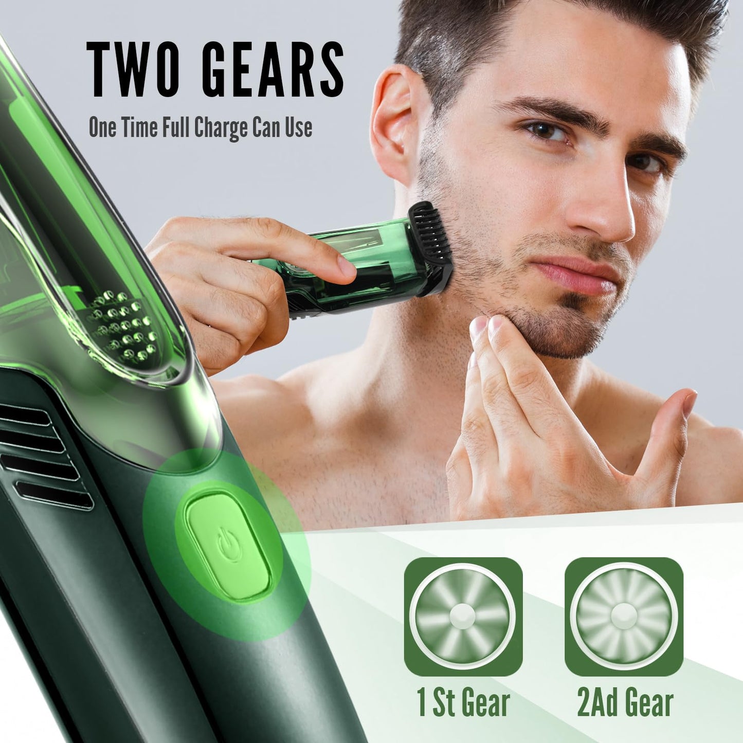 SHPAVVER Vacuum Beard Trimmer for Men, Mustache Trimmer with 20 Length and Styles Adjustable, Built-in Vacuum Trimmer for Mustache, Sideburns, Facial Beauty and Personal Care SHPAVVER