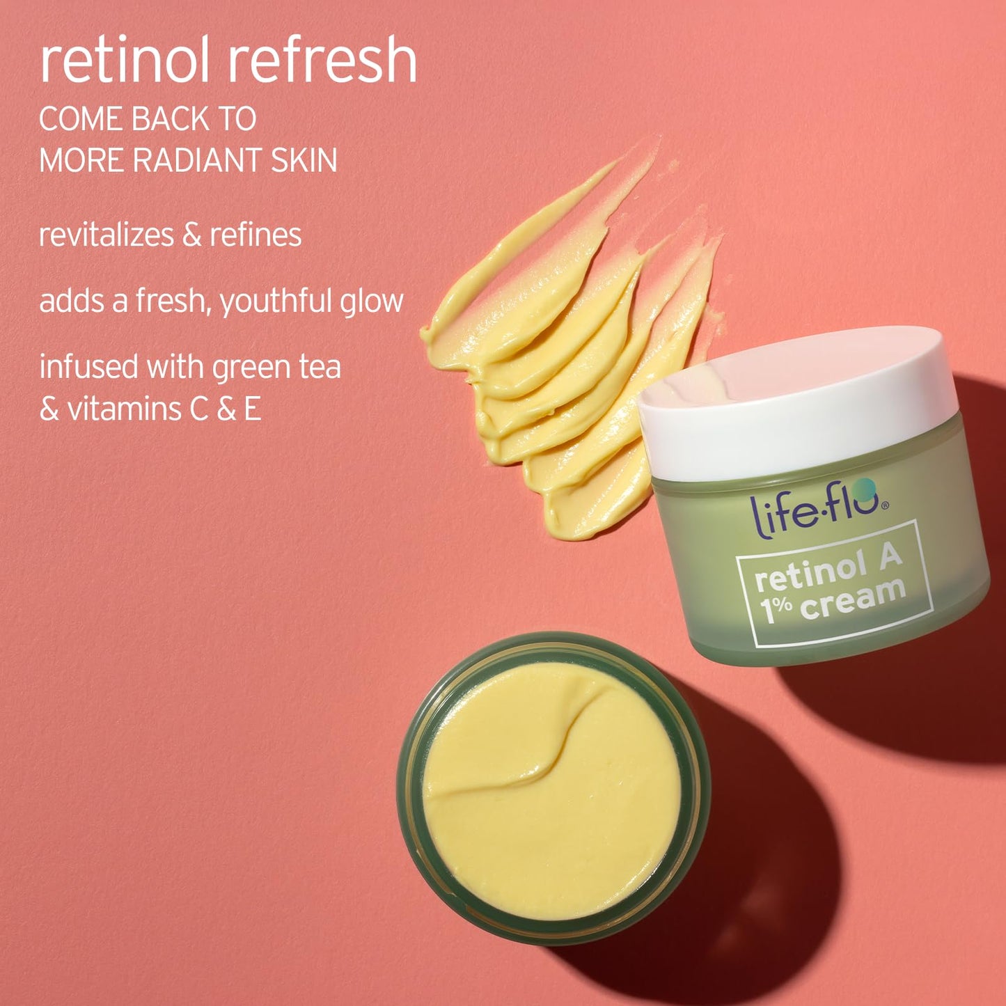 LIFE-FLO Retinol Face Cream - Face Moisturizer and Neck Cream w/ 1% Retinol Vitamin A, Green Tea and Vitamin E - Refines Skin, Minimizes Appearance Beauty & Personal Care LIFE-FLO