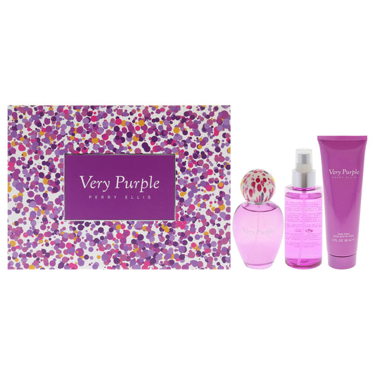 Perry Ellis Very Purple by Perry Ellis for Women - 3 Pc Gift Set 3.4oz EDP Spray, 3oz Body Lotion, 4oz Body Mist Beauty & Personal Care Perry Ellis