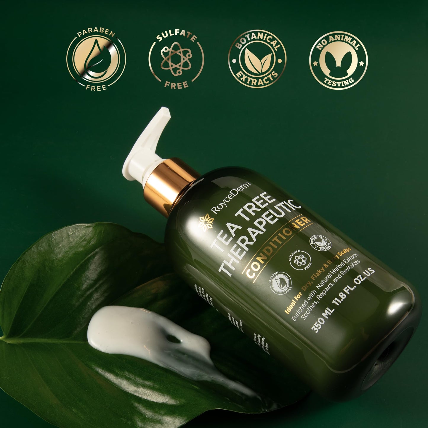 RoyceDerm Tea Tree Conditioner: Hydrating & Soothing Botanical Formula with Tea Tree, Aloe, Camellia Seed Oil, Paraben & Sulfate Free Beauty & Personal Care Roycederm