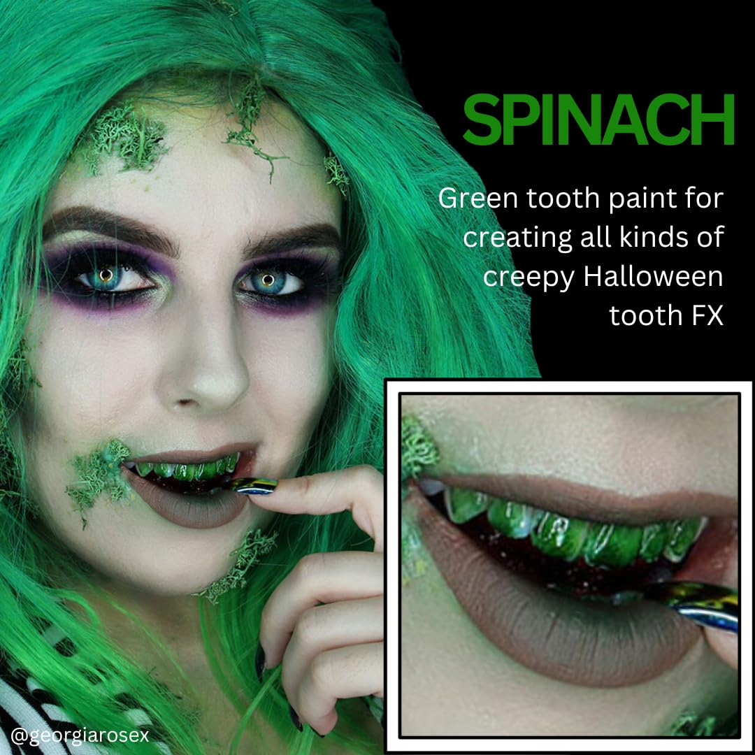 Mehron Makeup Tooth FX Spinach | Temporary Green Tooth Paint | Perfect for Creating Green Teeth FX & Rotten Teeth Makeup for Halloween, Cosplay Beauty & Personal Care Mehron