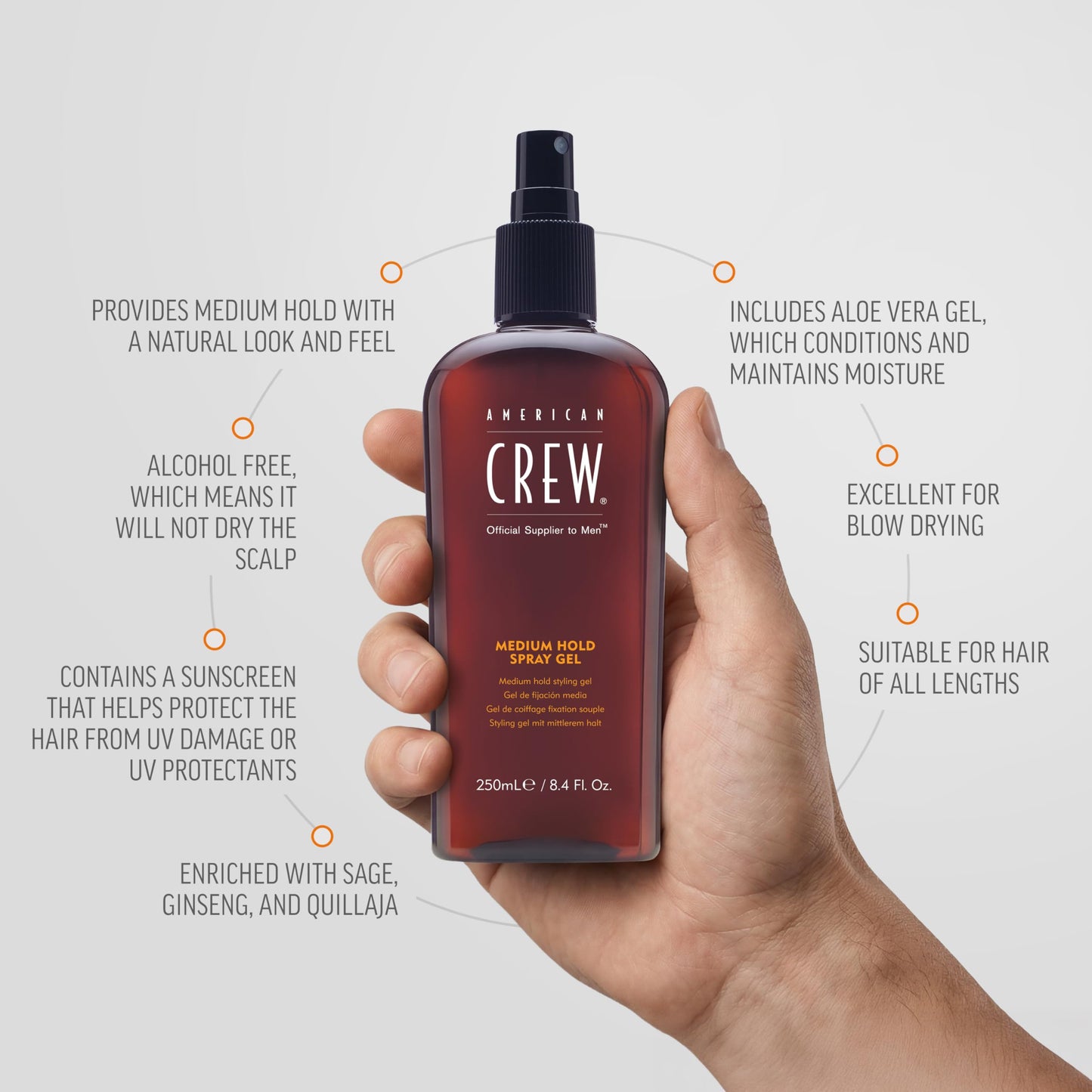 American Crew Men's Hair Spray, Medium Hold, 8.45 Fl Oz Beauty & Personal Care AMERICAN CREW