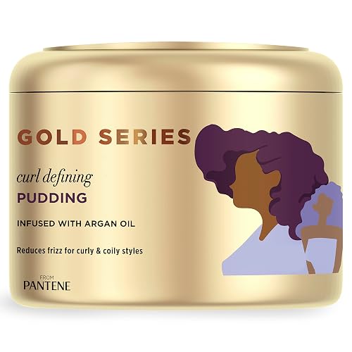 Pantene, Hair Cream Treatment, Sulfate Free Curl Defining Pudding, Pro-V Gold Series, for Natural and Curly Textured Hair, 7.6 fl oz Beauty & Personal Care Pantene