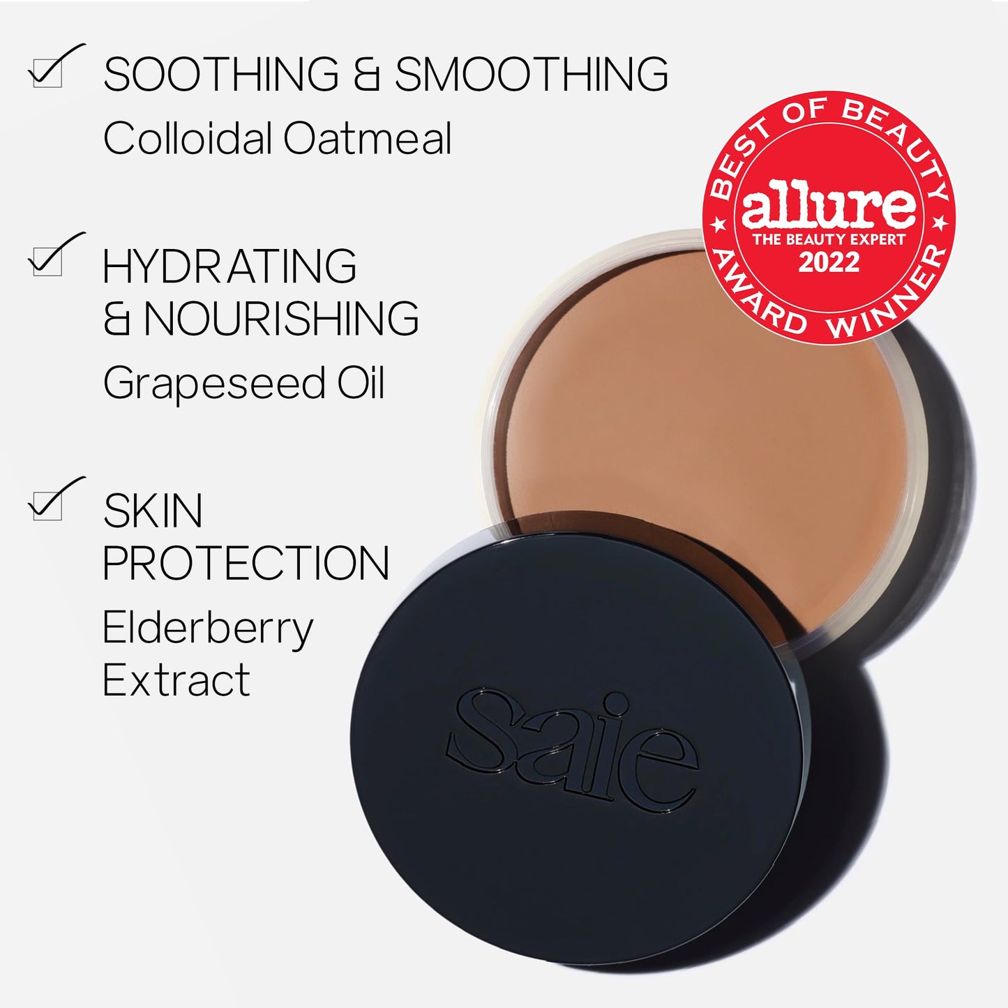 Saie Sun Melt Cream Bronzer - Buildable Balm Face Bronzer for Effortless Sculpting - Cream Contour Enriched with Vitamin C, Nourishing Skincare Beauty & Personal Care Saie