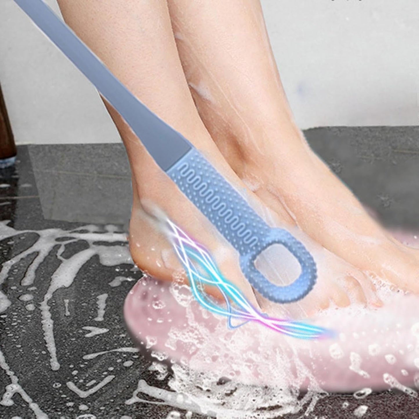 FAFOUR Toe Cleaning Brush, Silicone Bristles Foot Brush, Comfortable Silicone Bristles Toe Brush, Clean Dirt Between Toes, for Shower with Long Handle Beauty and Personal Care FAFOUR