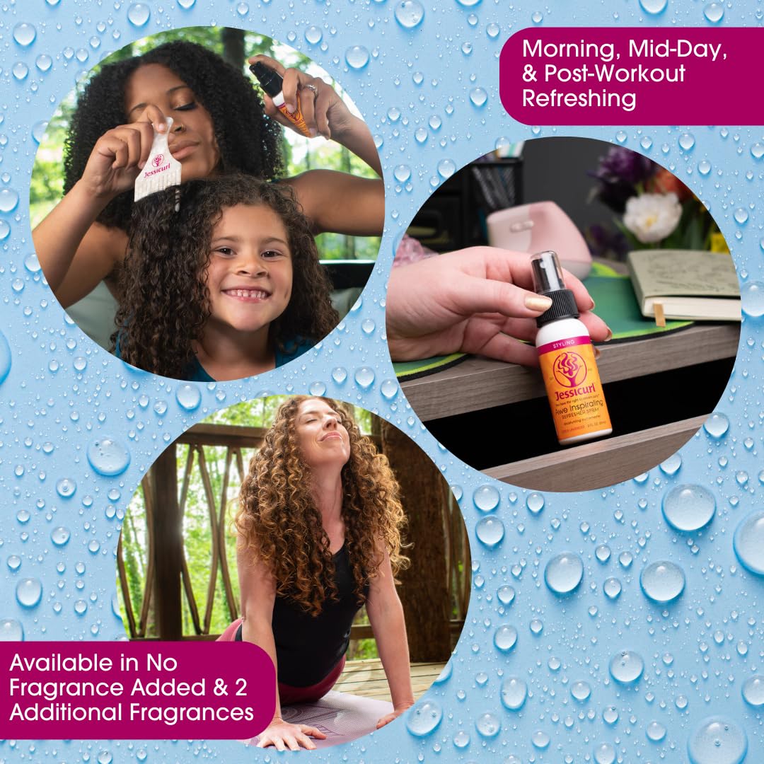 Jessicurl, Awe Inspiraling Spray, Citrus Lavender, 8 Fl oz. Moisturizing Midday Curl Refresher Spray for Curly Hair, Curl Defining