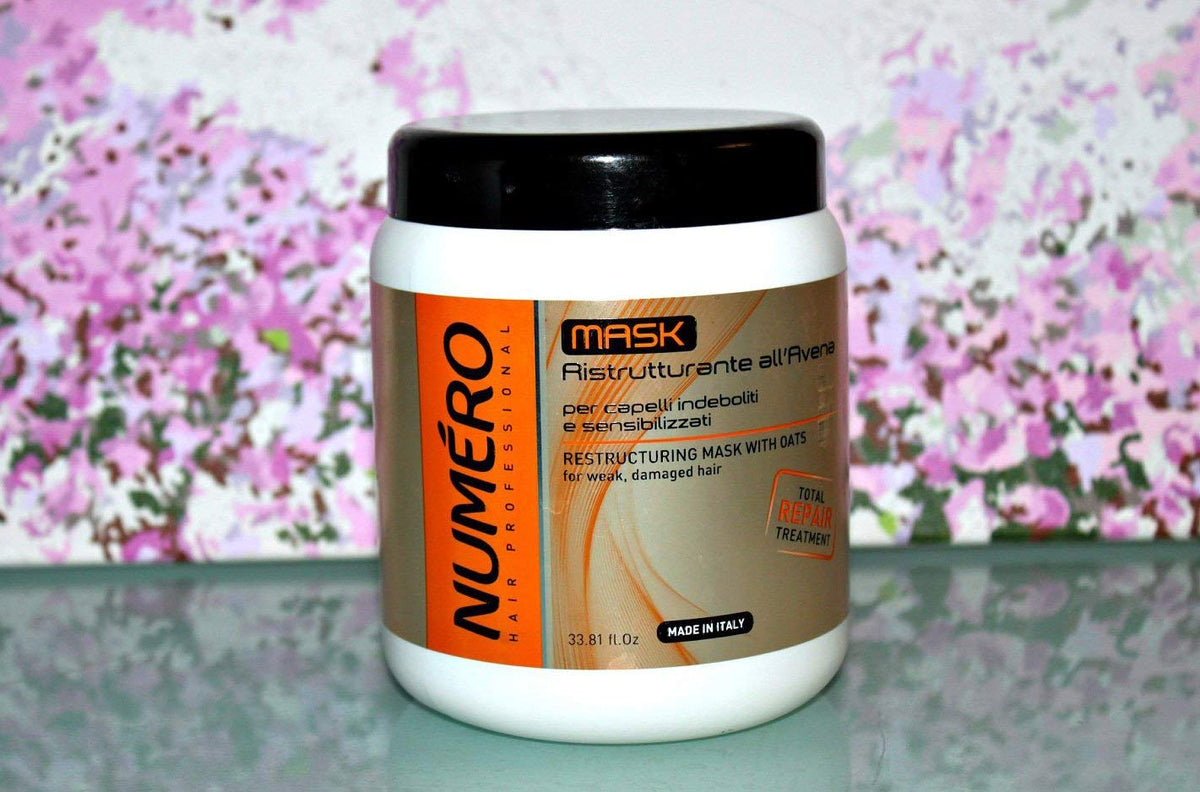 BRELIL Numero Restructuring Cream Mask Hair with Oat Extracts (33.81 fl.oz)