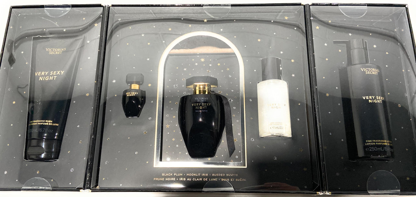 Victoria's Secret Very Sexy Night Eau De Parfum 5 Piece Gift Set 3.4 oz, Eau de Parfum, 2.5 oz Shimmer Fragrance Mist, Fine Fragrance Lotion, Fine Beauty & Personal Care Victoria's Secret