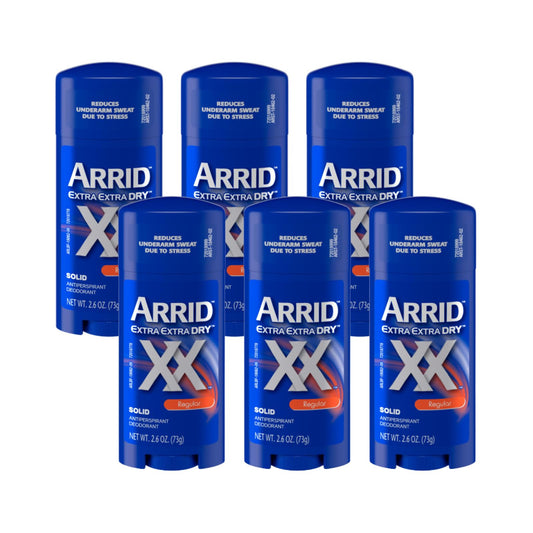 Arrid XX Extra Extra Dry Solid Antiperspirant Deodorant for Underarm Odor and Wetness Protection, Stress Sweat Defense, Regular Scent, 2.6 Ounce (Pack Beauty and Personal Care Arrid