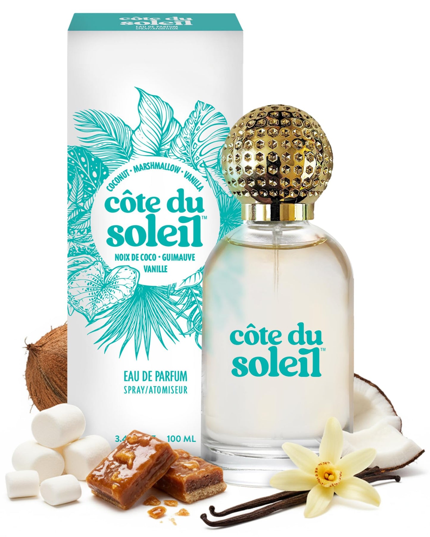 PB ParfumsBelcam Côte du Soleil Eau de Parfum for Women - Sweet Beachy Gourmand Scent with Coconut, Vanilla & Marshmallow - Long-Lasting Women’s Beauty & Personal Care PB ParfumsBelcam
