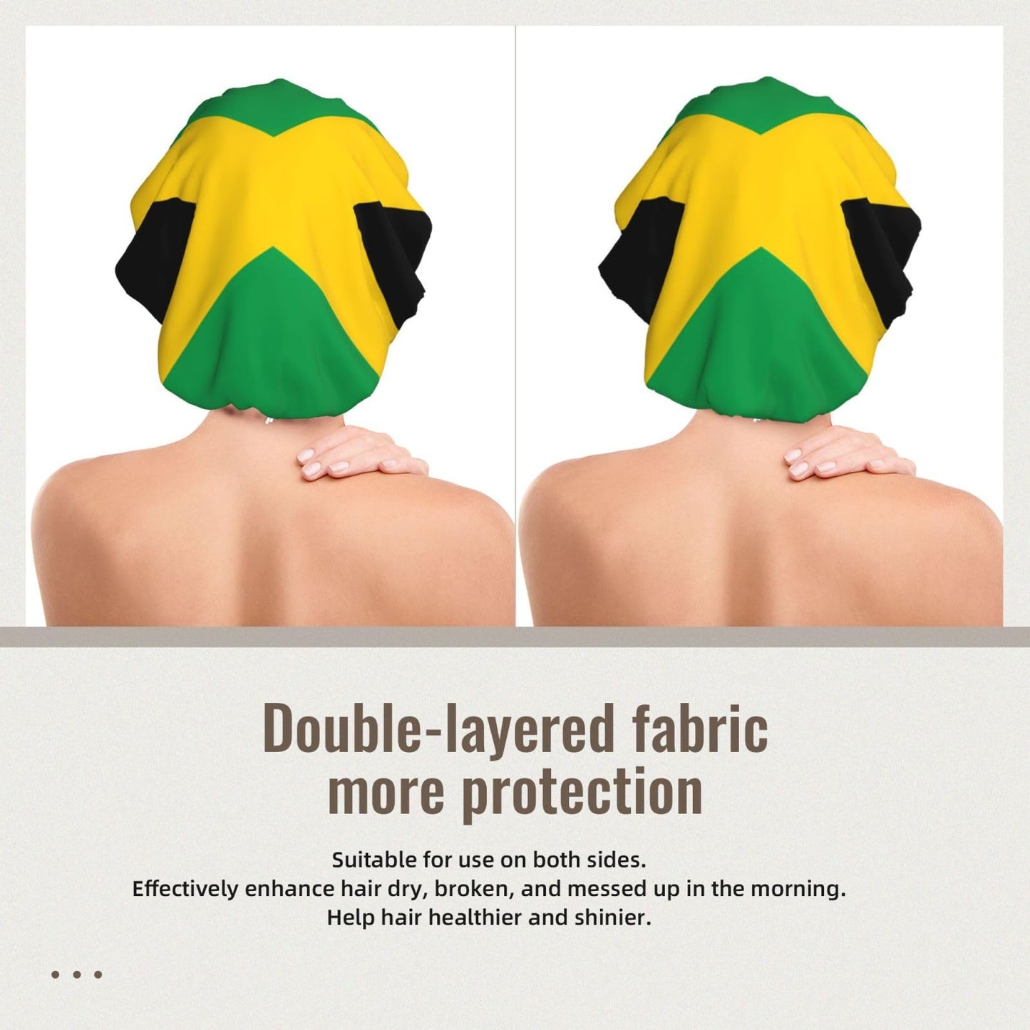 JxWCher Flag of Jamaica Print Satin Sleep Cap for Women - Soft Double Layer Satin Sleep Hat, Bonnets for Hair Protection Black Beauty and Personal Care JxWCher