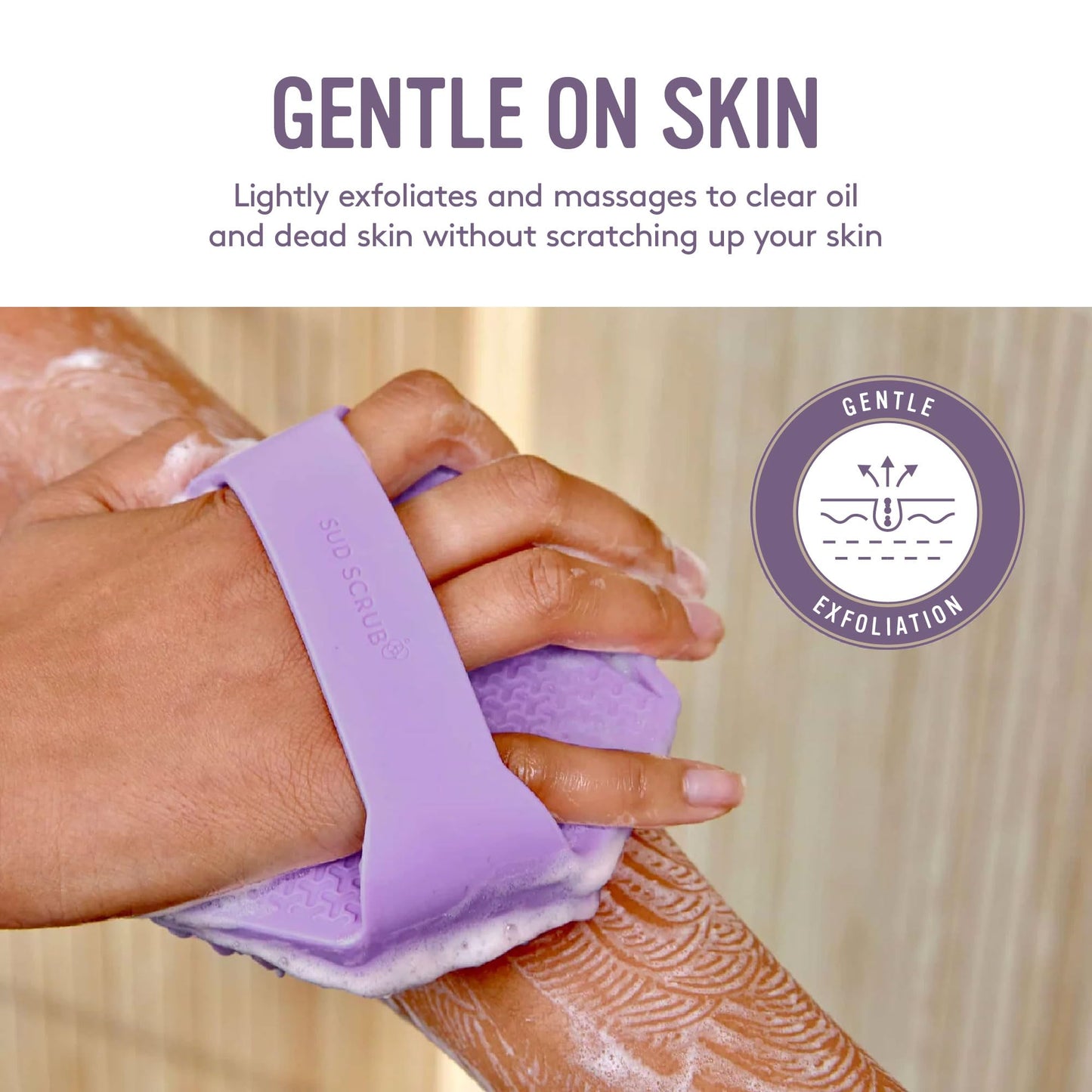 Sud Scrub® Antimicrobial Silicone Body Scrubber, Exfoliating Body Scrubber for Sensitive Skin, Eco Friendly Shower Scrubber for Body, Silicone Body Beauty & Personal Care Sud Scrub