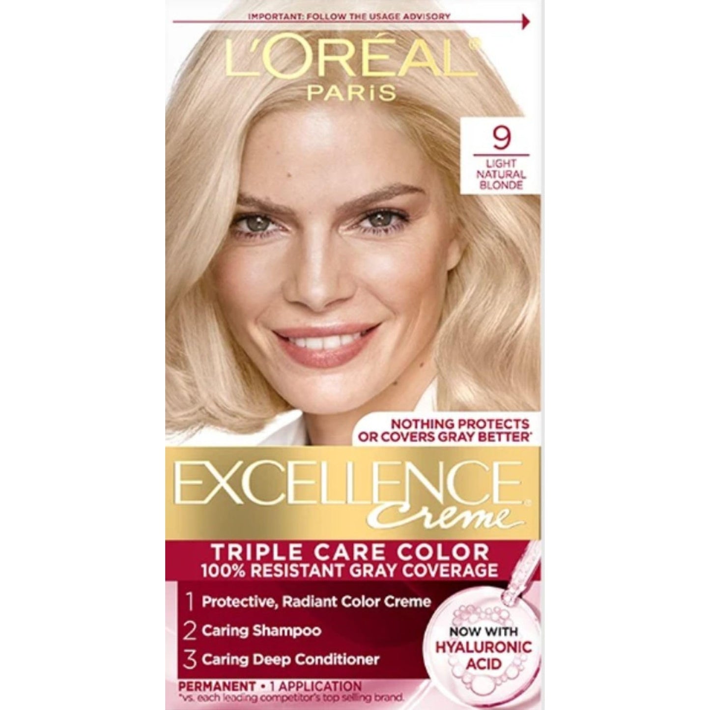 L’Oreal ParisExcellence Creme Haircolor, Light Natural Blonde 9 (Pack of 3) Beauty & Personal Care L'Oreal Paris