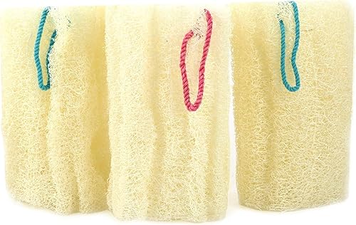 NileCart Loofah Pack of 3 Scrubbies for Body 6 in. Egyptian Loofah Sponge - Natural Exfoliating Body Scrubber Shower Loofah | Body Scrubber Exfoliator Beauty & Personal Care NileCart