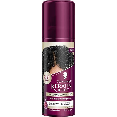 Schwarzkopf Keratin Root Temporary Hair Color Spray, Black, Instant Gray Coverage, Thicker, Fuller-Looking Roots, Easy-to-Use, No Ammonia, Low Mess Beauty & Personal Care Schwarzkopf