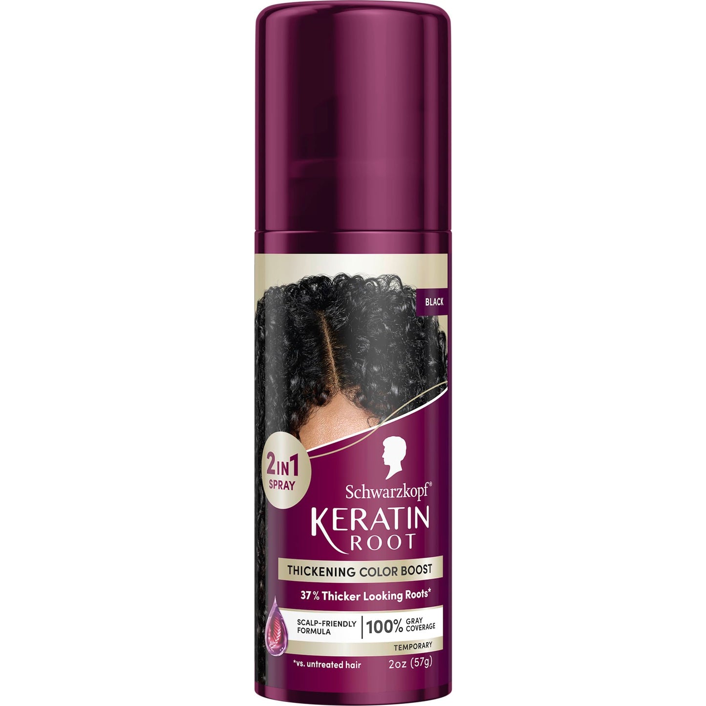 Schwarzkopf Keratin Root Temporary Hair Color Spray, Black, Instant Gray Coverage, Thicker, Fuller-Looking Roots, Easy-to-Use, No Ammonia, Low Mess Beauty & Personal Care Schwarzkopf