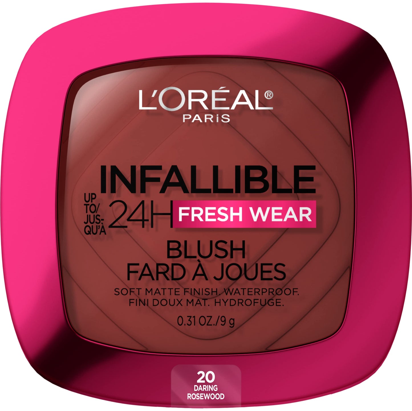 L'Oreal Paris Infallible Up to 24H Fresh Wear Soft Matte Blush, Blendable, Long-Lasting and Waterproof Cheek Make Up, Daring Rosewood 20, 0.31 Oz Beauty & Personal Care L'Oreal Paris