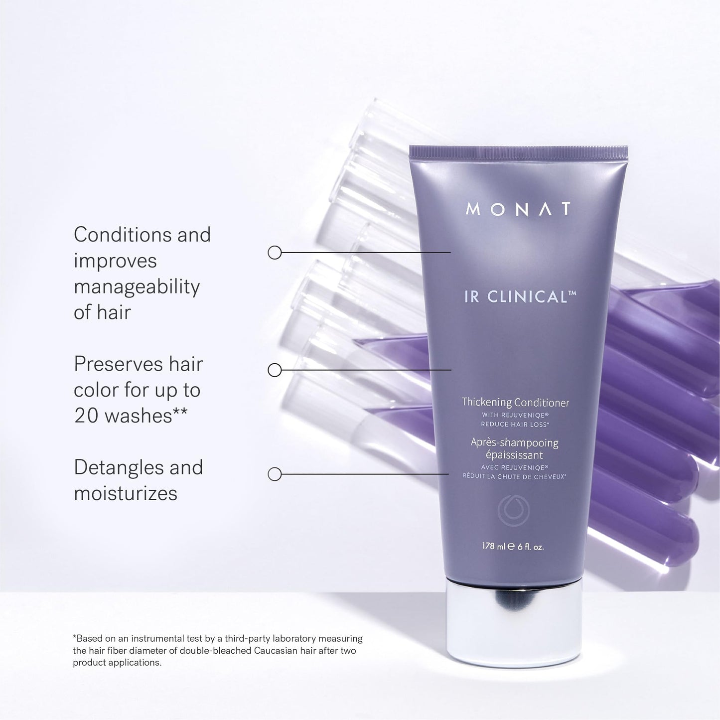 MONAT IR Clinical System - Complete Hair Care Restoration Kit with Thickening Shampoo, Conditioner & Thinning Defense Serum - Strengthens, Protects Beauty & Personal Care MONAT