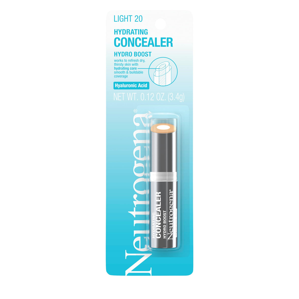 Neutrogena Hydro Boost Hydrating Concealer Stick for Dry Skin, Oil-Free, Lightweight, Non-Greasy and Non-Comedogenic Cover-Up Makeup with Hyaluronic Beauty & Personal Care Neutrogena