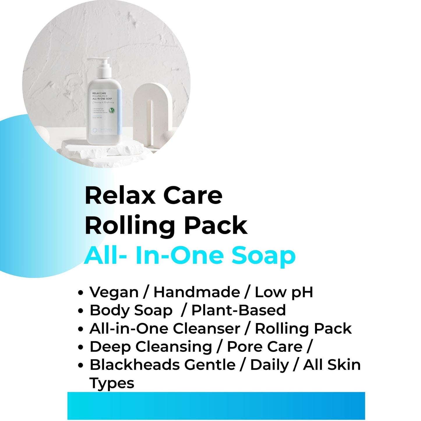 CDH7DAYS Vegan Certified Handmade Low pH Body & Face Soap (pH 5.5-6.6, Made in Korea) K-Beauty All in One Rolling Pack Cream Cleanser, Plant Based Beauty & Personal Care CDH7DAYS Soap that Resembles Nature