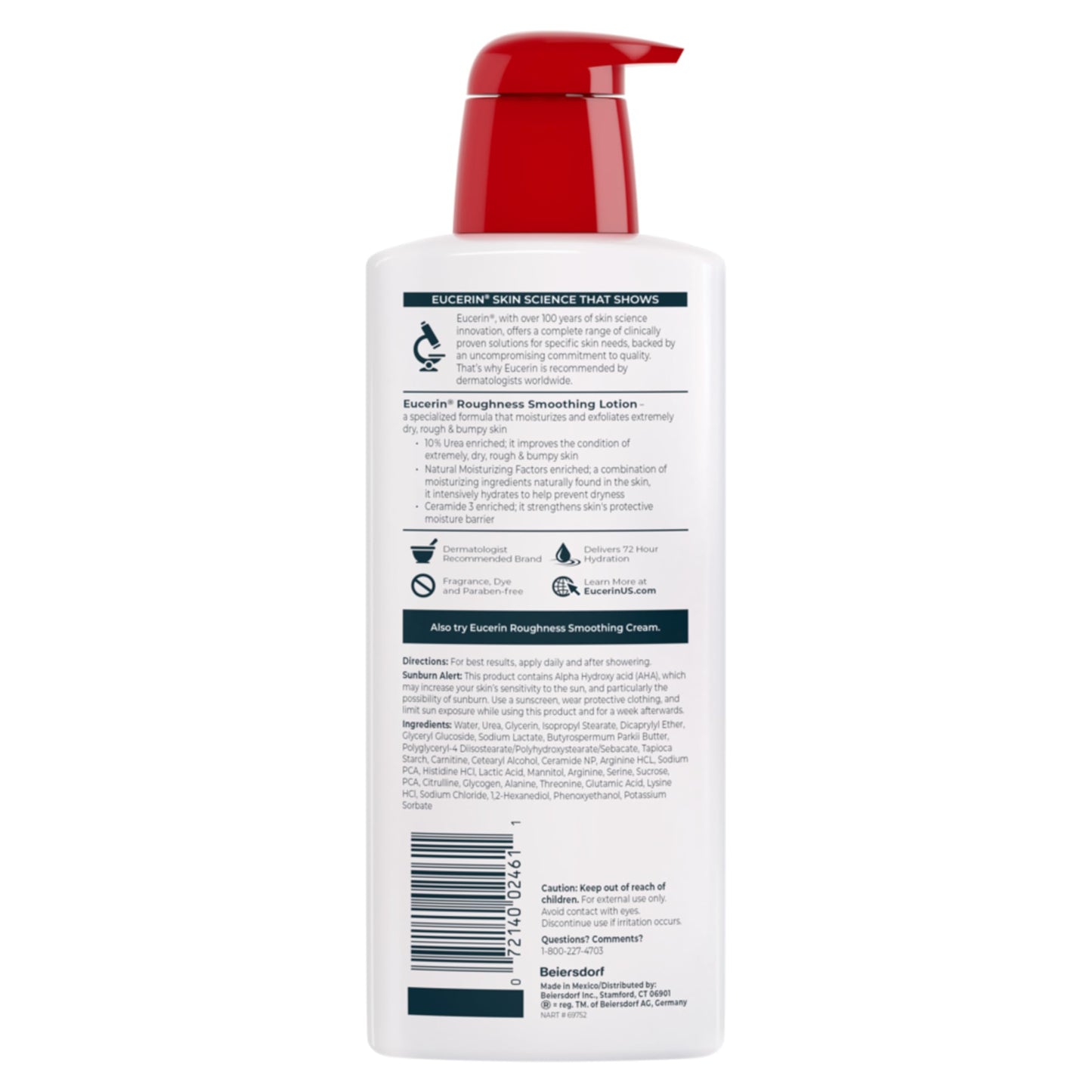 Eucerin Roughness Relief Body Lotion for Extremely Dry, Rough Skin, Urea Enriched Body Moisturizer, 16.9 Fl Oz Bottle Beauty & Personal Care Eucerin