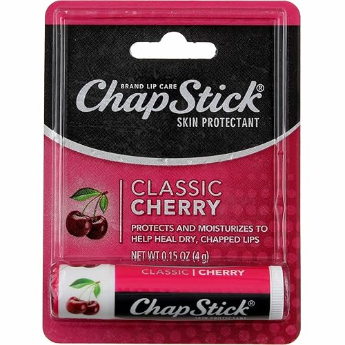 0.15 Oz Cherry Flavor Skin Protectant Flavored Lip Balm Tube (Pack of 4) Beauty & Personal Care ChapStick