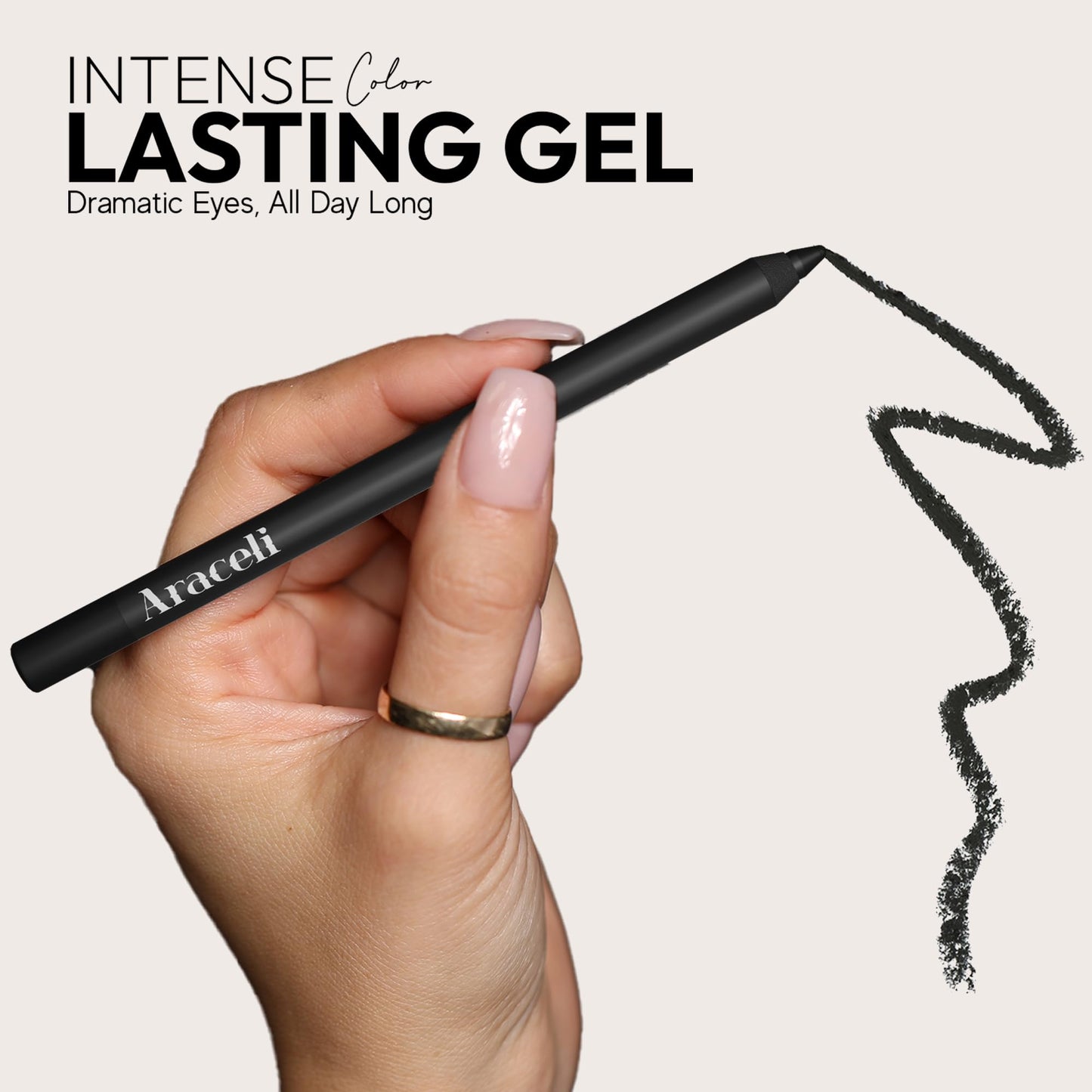 Araceli Beauty Gel Pencil Eyeliner - Water Resistant & Smudge-Proof, Long-Lasting Eye Makeup for Precision Lining & Bold Rose Gold Color Beauty & Personal Care Araceli