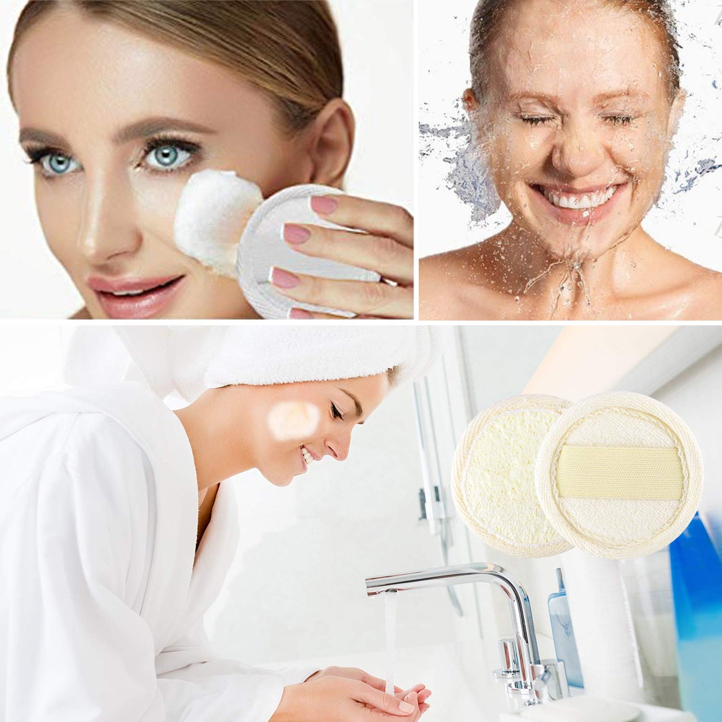 10 Packs Exfoliating Loofah Sponge Loofa Pads,Loofah Face Brush Cleanser and Massager,100% Natural Eco Loofah for Man Women Facial Cleansing Body Wash Beauty & Personal Care Delicate girl