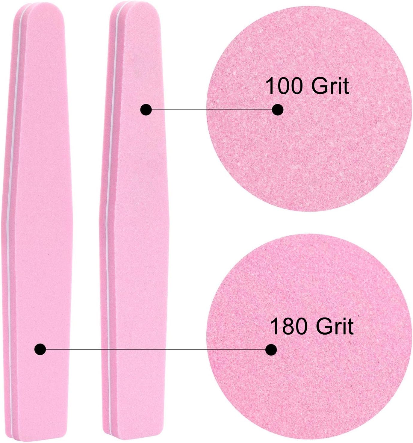 Nail Buffers 20 Pack 100/180 Grit Nail Buffer Block Sponge Buffing Nail File for Acrylic/Natural Nails, Pink Beauty & Personal Care LoveBB
