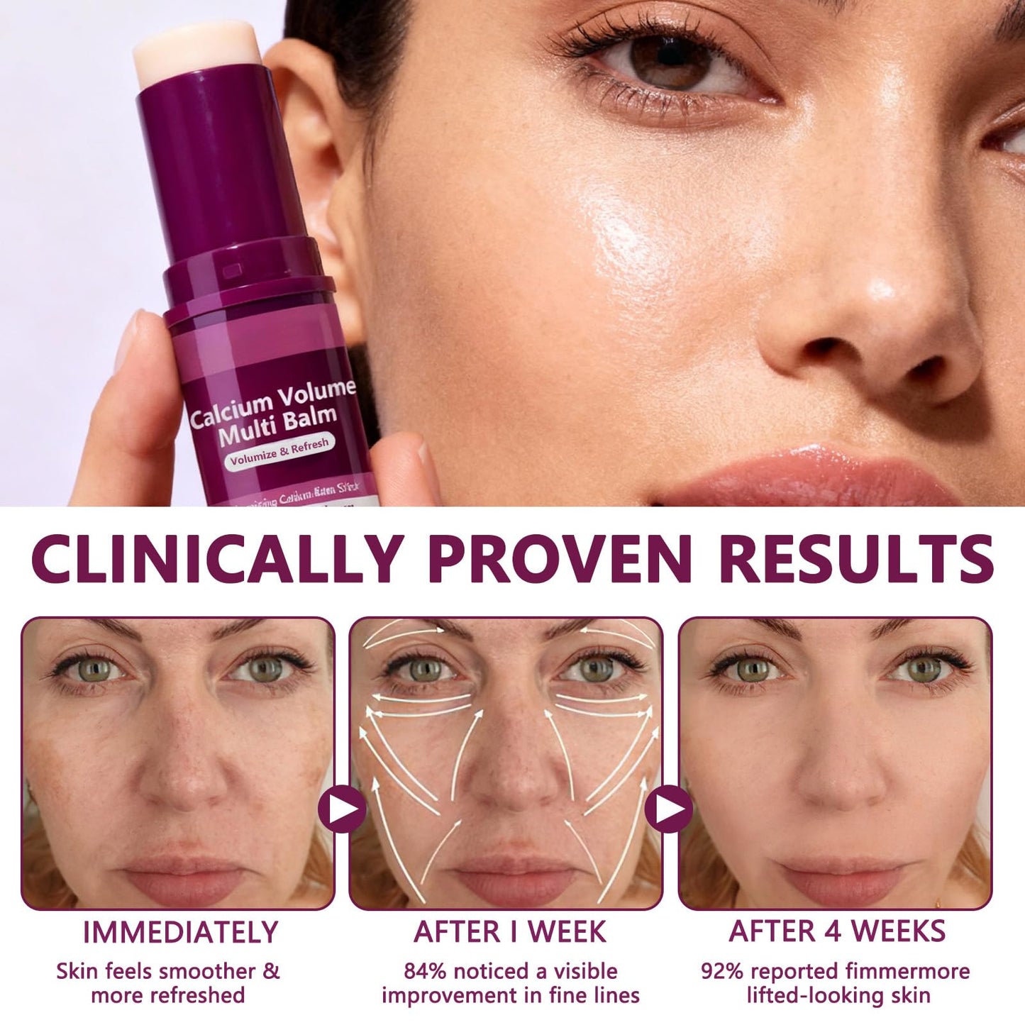 Feeliville Calcium Volume Multi Balm, Anti Wrinkle Calcium Balm, Anti-aging, Sagging, Wrinkles Hydrating, Almond & Vitamin E for Lip Balm Eye Cream Beauty and Personal Care Feeliville
