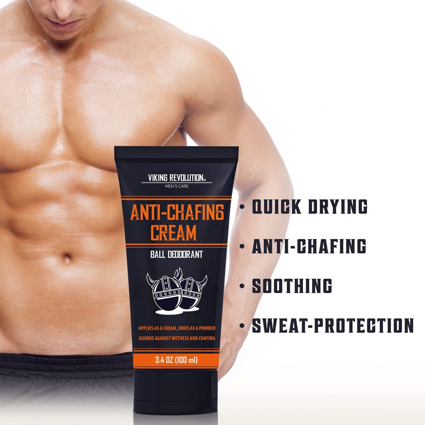 Viking Revolution Balls Deodorant With Aloe Vera and Purslane - Groin and Crotch Anti-Chafing Cream for Men - Quick Drying, Talc-Free Ball Cream 3.4oz Beauty & Personal Care Viking Revolution