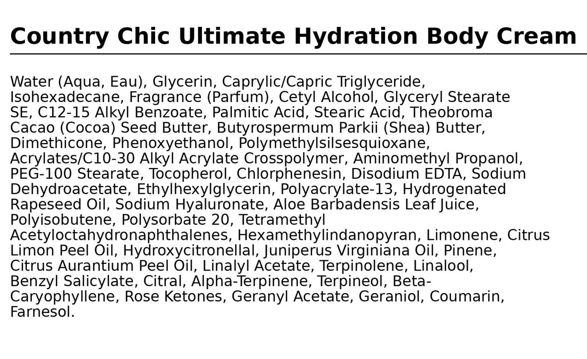 Bath & Body Works Country Chic Ultimate Hydration Body Cream 8 oz 2 Pack