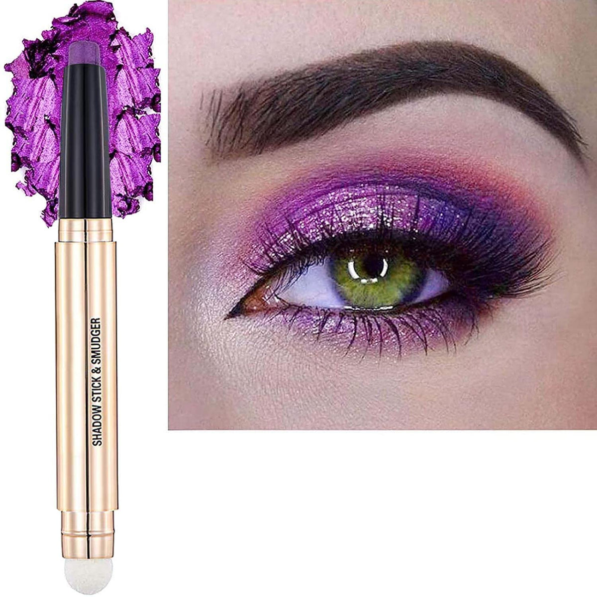 Metiplou Purple Eyeshadow Stick Eyeliner pencil For Eye Makeup Cream Shimmer Smooth Glitter Dark Light Matte Single Crayon Primer Palette Beauty & Personal Care Metiplou