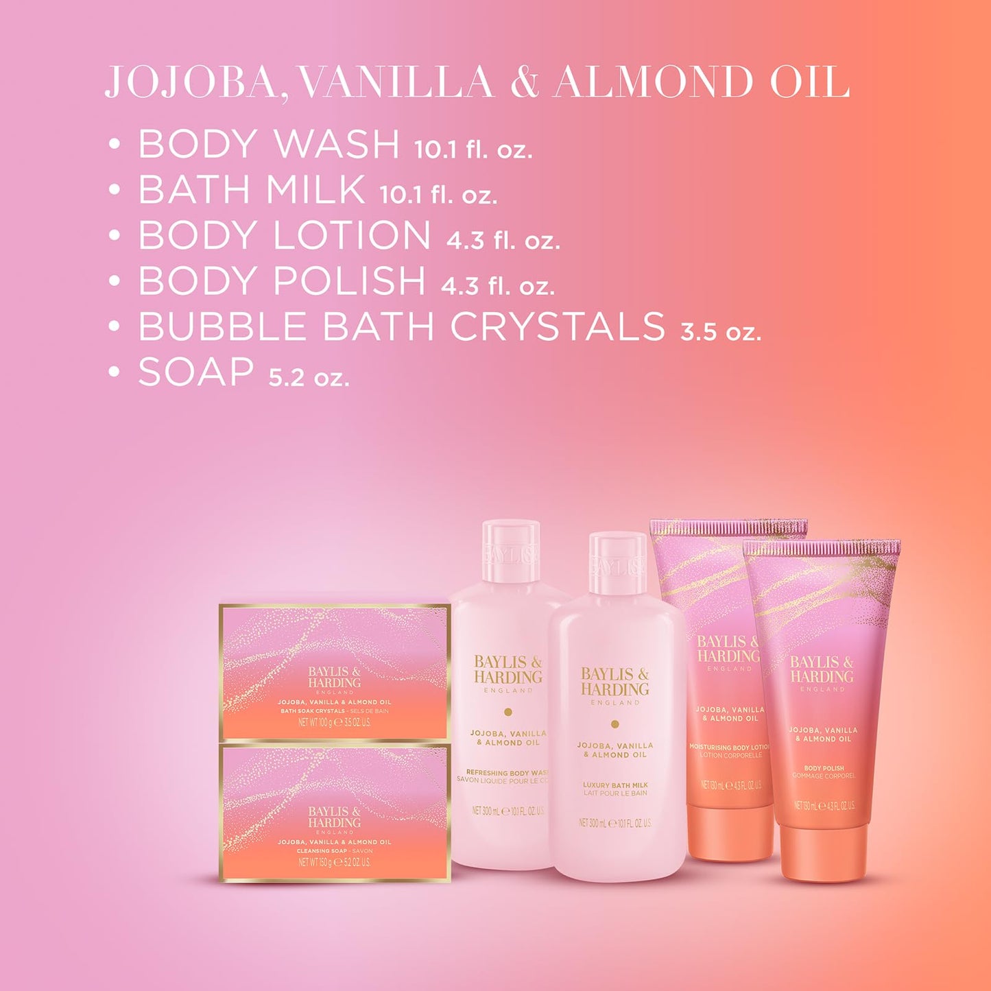 Baylis & Harding Jojoba, Vanilla & Almond Oil Luxury Pamper Gift Set For Women - Vegan Friendly Beauty and Personal Care Baylis & Harding