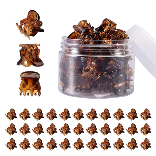 YOHAMA 36 PCS Brown Mini Hair Claw Clips Great for Design Kids and Adult Hairstyles Decoration Buns, Pining Bangs Strong Grip Multifunction Clamp Beauty and Personal Care YOHAMA Default Title