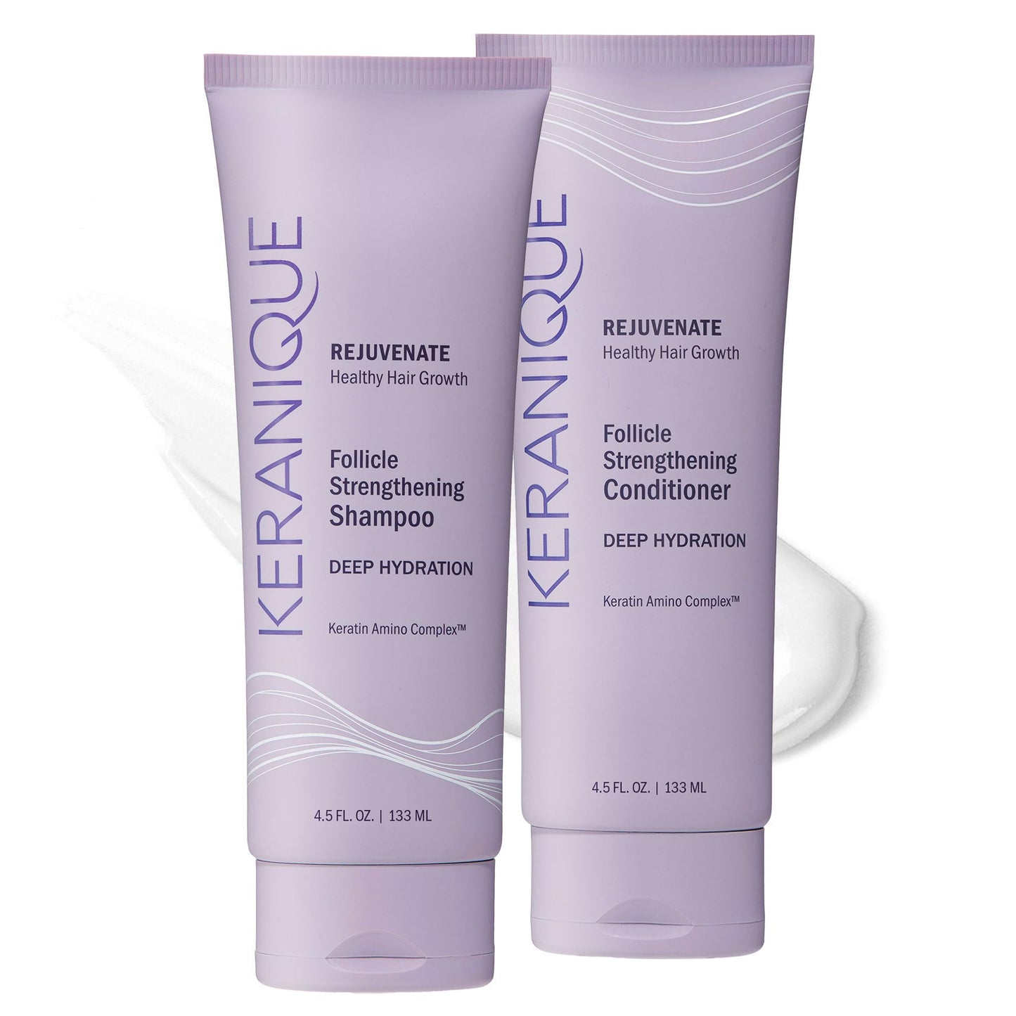 Keranique Deep Hydration Shampoo and Conditioner Set for Dry, Thinning Hair - Keratin, Biotin & Niacinamide - Moisturizing, Strengthening & Volumizing Beauty & Personal Care Keranique