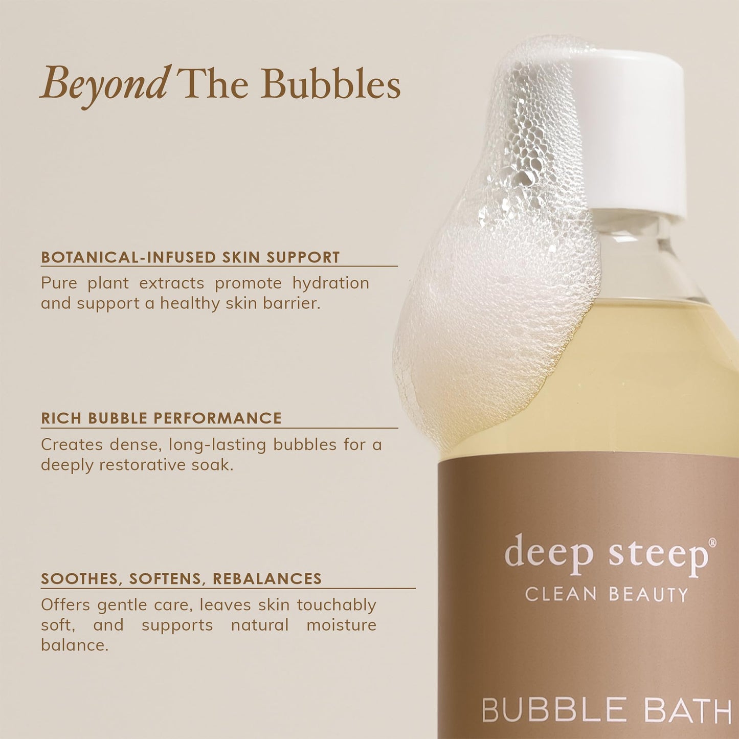 Deep Steep Bubble Bath, Brown Sugar Vanilla, 10 oz - Soothing Soak with Shea Butter, Argan Oil, Aloe Vera & Coconut Oil - Vegan, Sulfate-Free Beauty and Personal Care Deep Steep