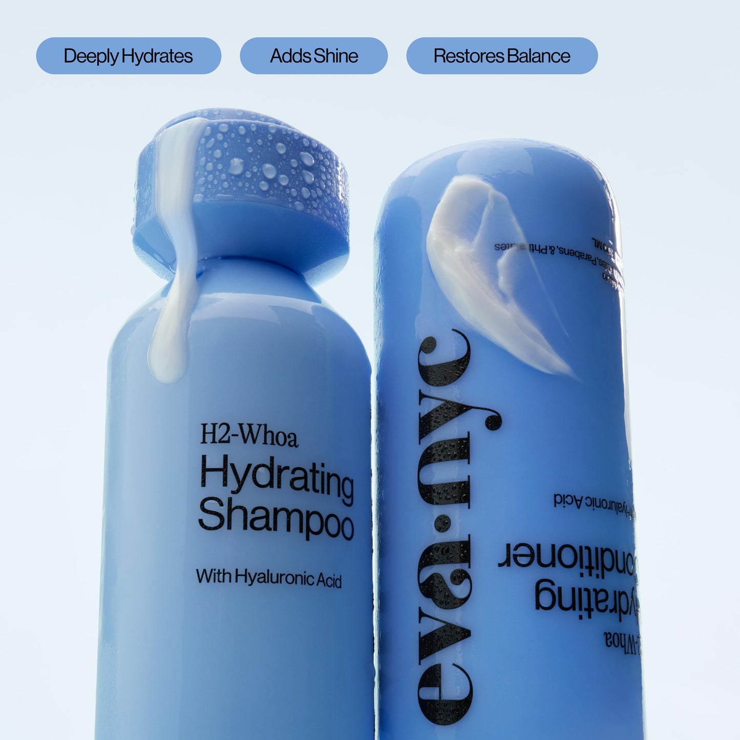 Eva NYC Hyaluronic Acid Hydrating Shampoo and Conditioner Set - Add Moisture + Shine - Restore Hydration + Soften - All Hair Types - Gentle Cleanse Beauty & Personal Care EVA·NYC