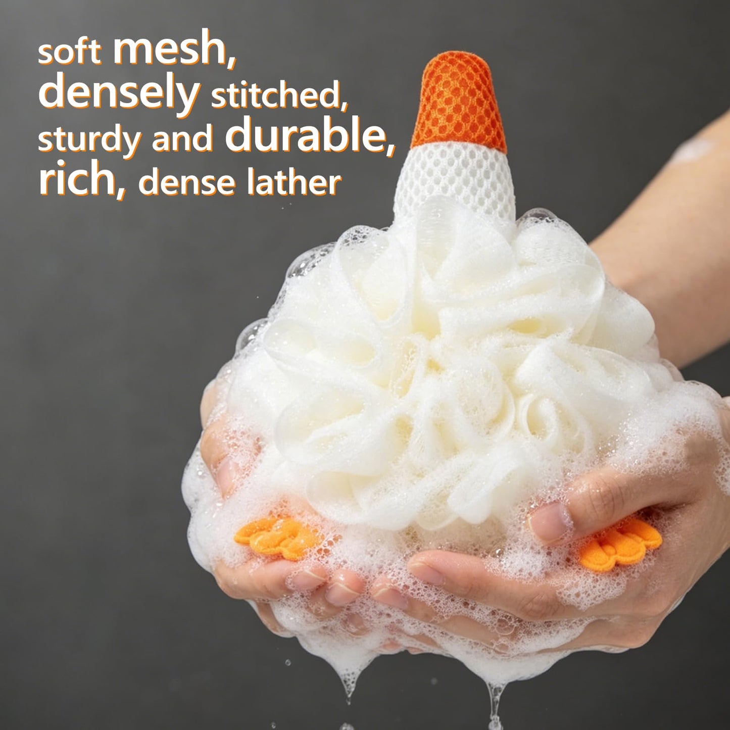 Kids Loofah, Cute Cartoon Animal Kids Bath Sponge with Hanging Rope, Soft Double Mesh for Rich Lather (Big White Goose) Beauty and Personal Care Taolivingmart