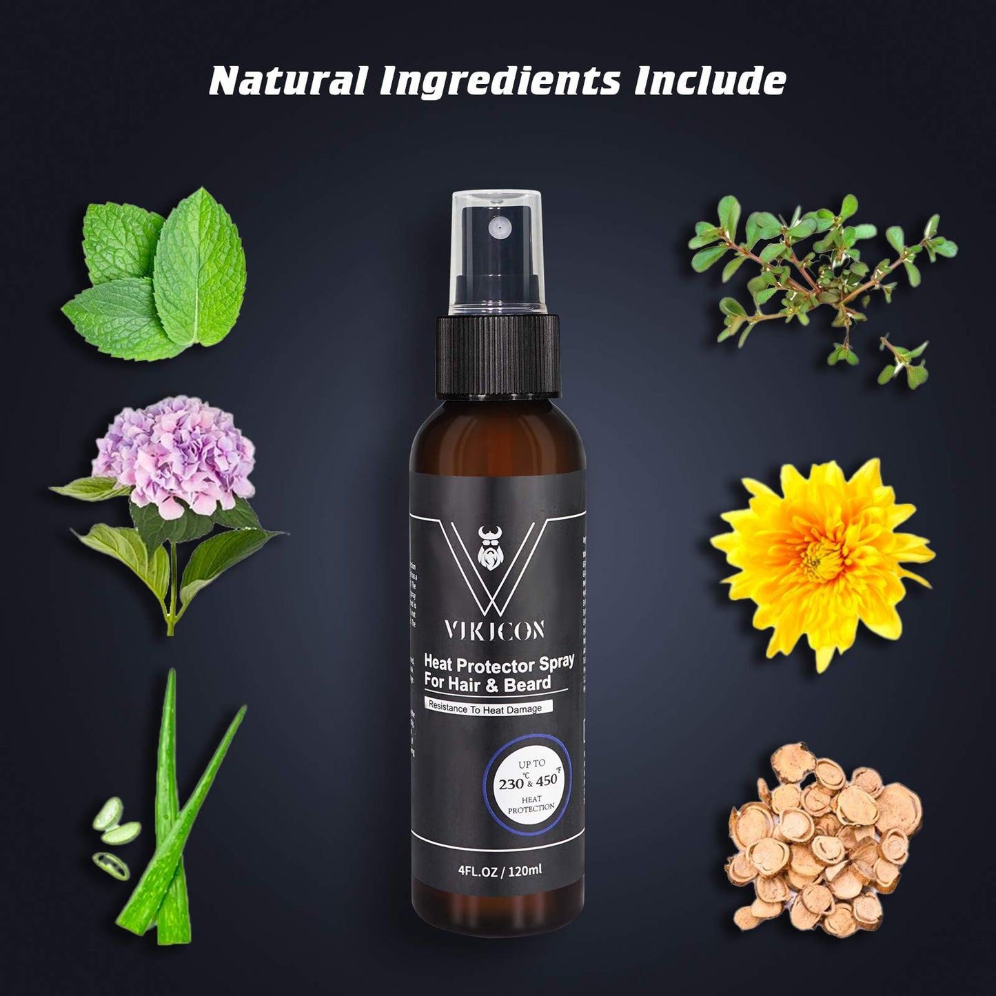 VIKICON Shield Heat Protectant Spray - Blend Prevents Damage & Breakage for Hair and Beard Beauty & Personal Care VIKICON