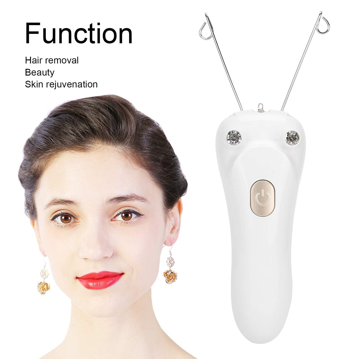 Sunicon Facial Threading Hair Removal, USB Rechargeable Electric Women Cordless Facial Threading Epilator Ladies Beauty Epilator Trimmer Cotton Beauty and Personal Care Sunicon