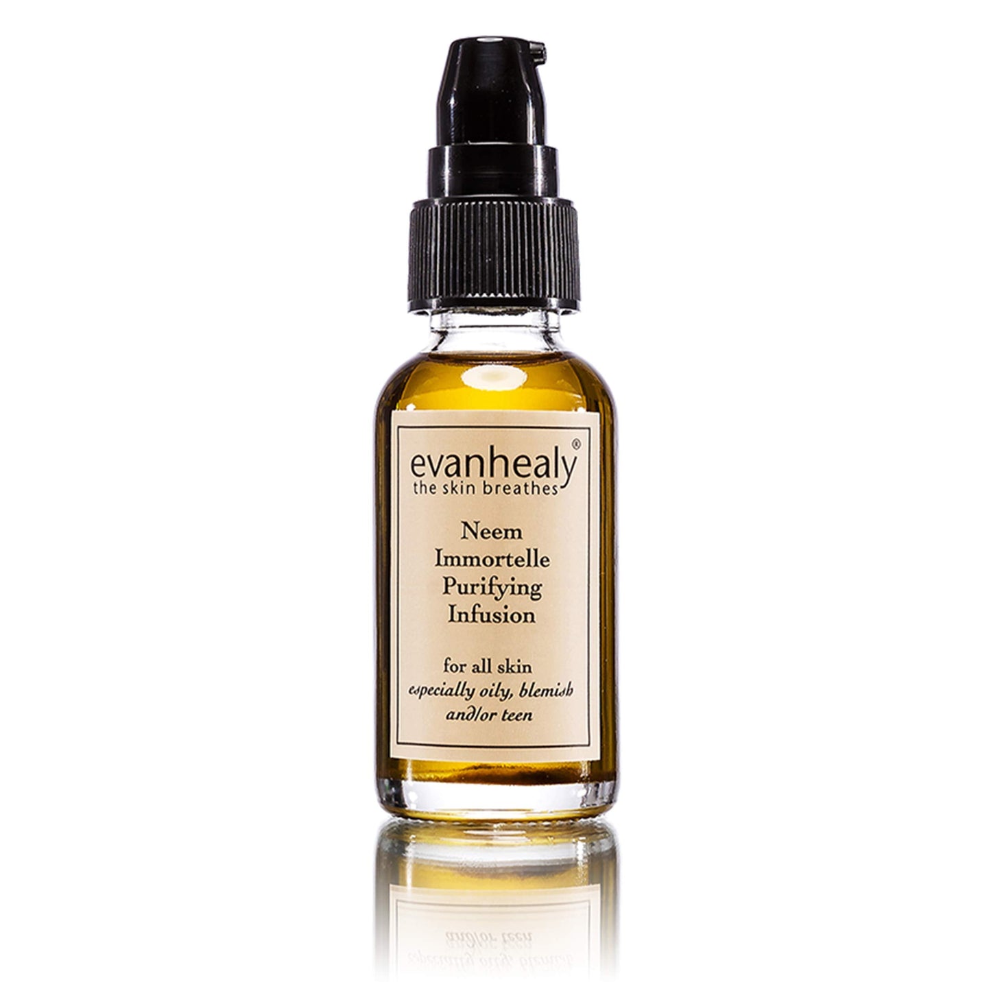 evanhealy Neem Immortelle Purifying Infusion | Facial Oil Serum & Cleanser for Congested & Sensitive Skin | Pore Minimizer Serum for Face | Balancing Beauty & Personal Care evanhealy