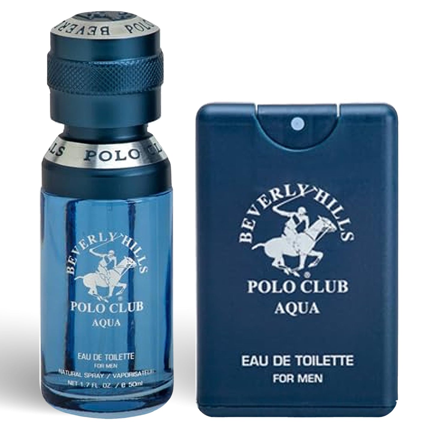 Beverly Hills Polo Club BHPC Men's Aqua Eau De Toilette Bonus Pack - 1.7oz EDT & Portable Travel Spray for Everyday Freshness Beauty & Personal Care Beverly Hills Polo Club