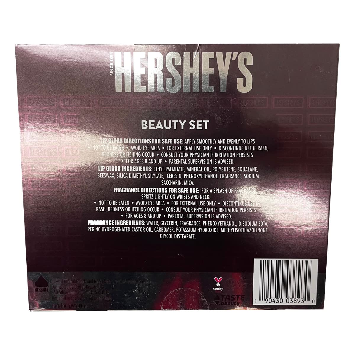 Taste Beauty 2-Piece Milk Chocolate Scented Fragrance and Flavored Lip Gloss Set by Hershey Beauty & Personal Care Taste Beauty