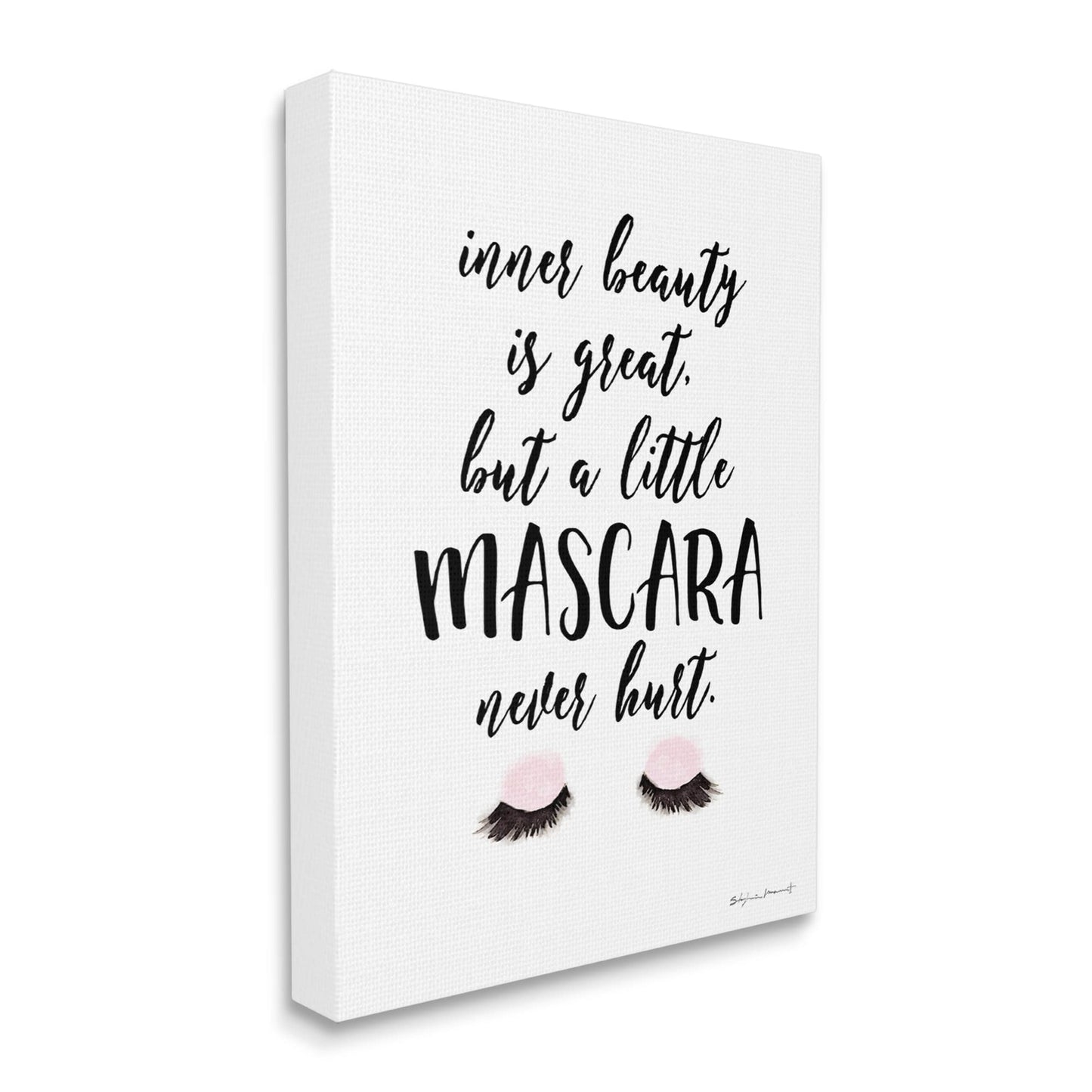Stupell Industries A Little Mascara Never Hurt Phrase Glam Lashes Beauty & Personal Care Stupell Industries